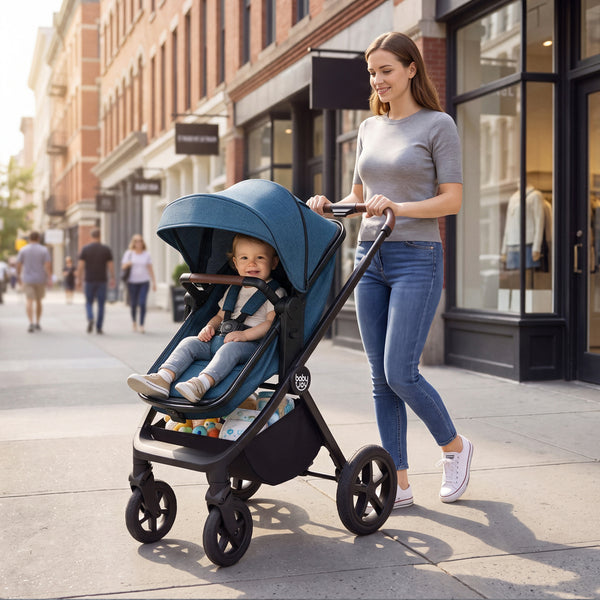 3-in-1 Convertible High Landscape Bassinet Stroller with Reversible Seat