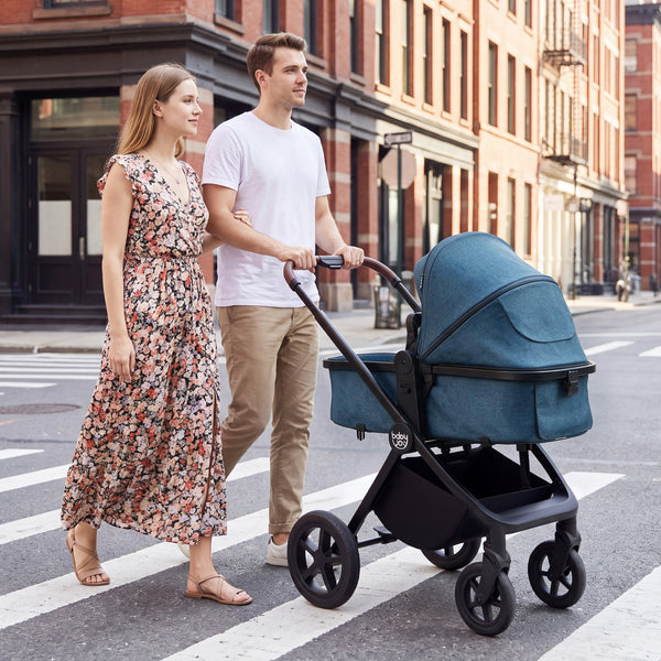 3-in-1 Convertible High Landscape Bassinet Stroller with Reversible Seat
