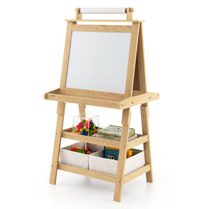 3 in 1 Double-Sided Storage Art Easel - Height-Adjustable for Toddlers & Kids