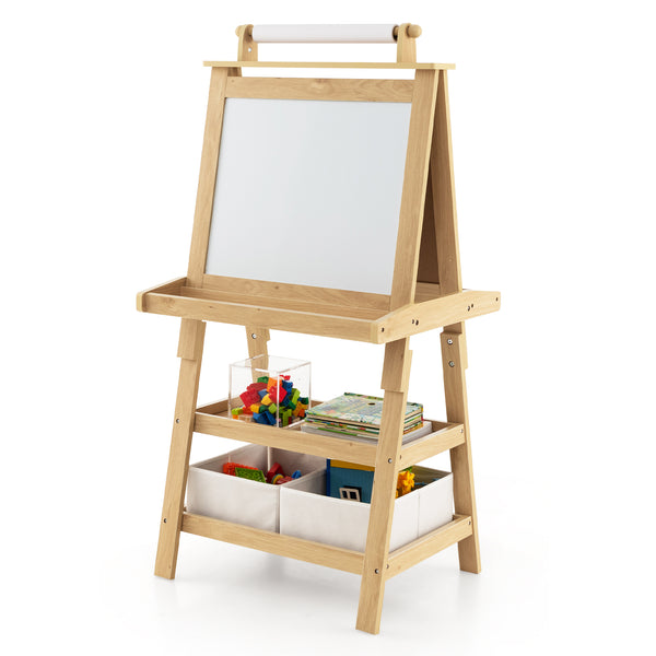 3 in 1 Double-Sided Storage Art Easel - Height-Adjustable for Toddlers & Kids