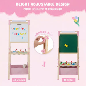 3-in-1 Double-Sided Adjustable Kid Easel for 3-8 Years Old Toddlers