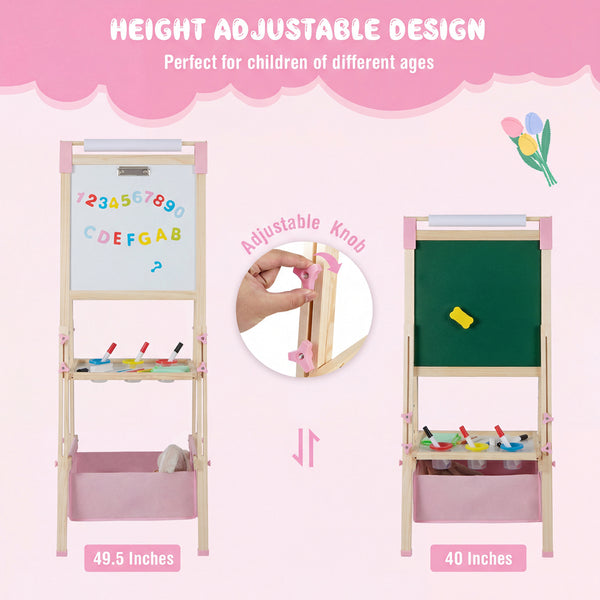 3-in-1 Double-Sided Adjustable Kid Easel for 3-8 Years Old Toddlers