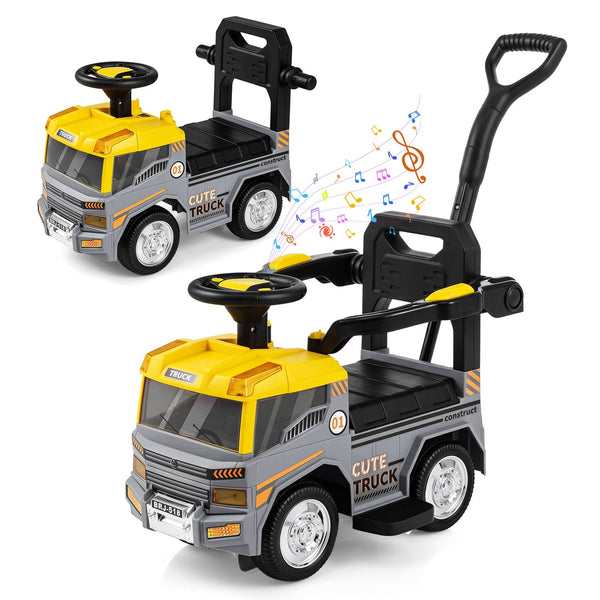 3-in-1 Kids Ride On Push Car for Toddlers 3 to 5 Years Old with Music