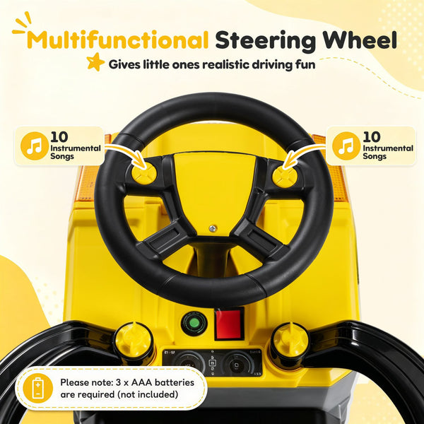 3-in-1 Kids Ride On Push Car for Toddlers 3 to 5 Years Old with Music