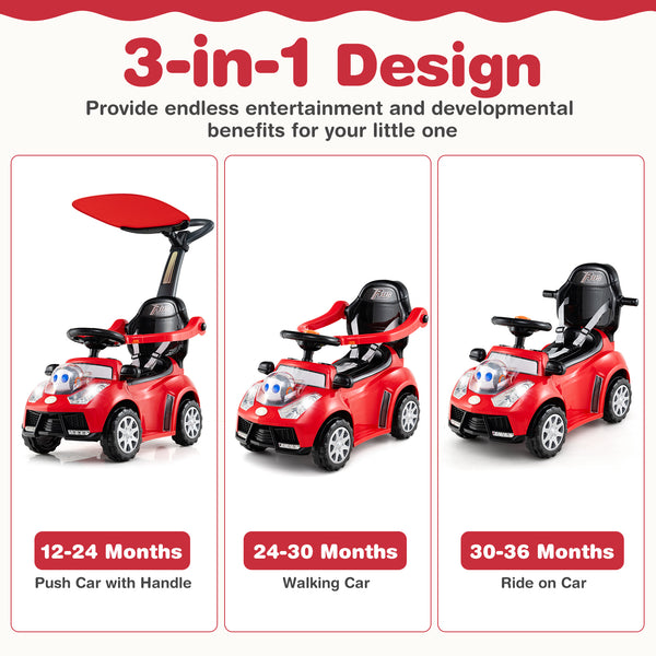 3 in 1 Push Car for Toddler Stroller Sliding Walking Car for Boys and Girls
