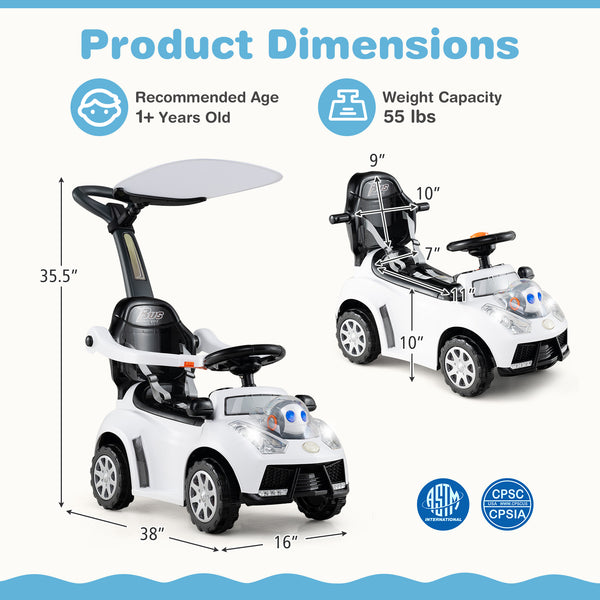 3 in 1 Push Car for Toddler Stroller Sliding Walking Car for Boys and Girls