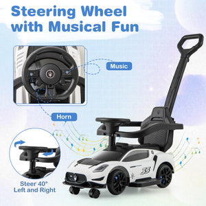3-in-1 Ride on Push Car Maserati Licensed Sliding Car with Music