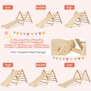 3-in-1 Climbing Set Foldable and Adjustable Kids Triangle Set