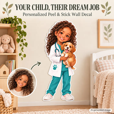 Personalized Veterinarian Wall Decal from Photo, Dream Job Sticker, image 1