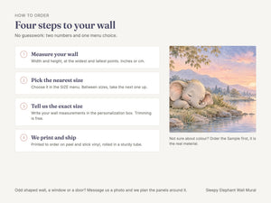 Watercolor Sleepy Elephant Wall Mural, image 6