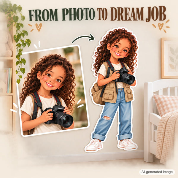 Personalized Photographer Wall Decal from Photo, Dream Job Sticker, image 3