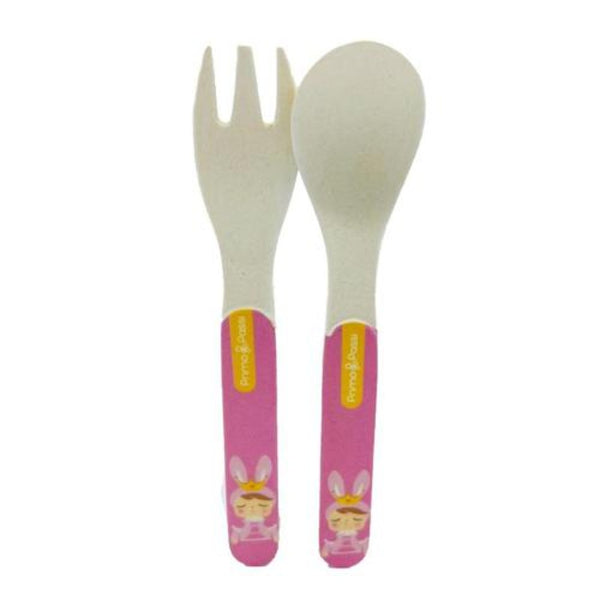 Primo Passi Bamboo Kids Spoon and Fork Set Metoo 5.25"