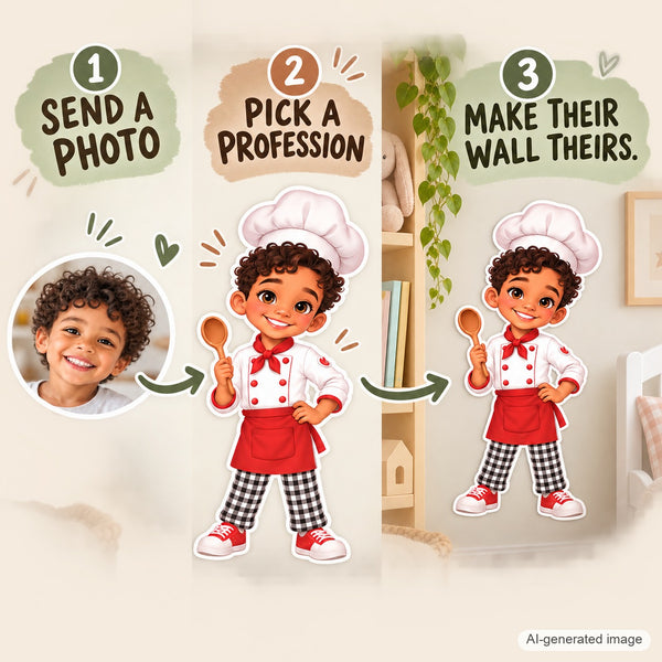 Personalized Chef Wall Decal from Photo, Dream Job Sticker, image 15