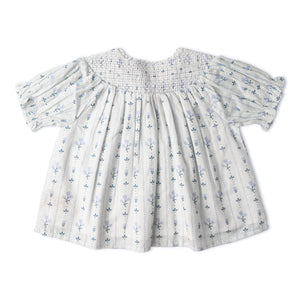 Organic Smocked Top & Shorts Set - Blue Vines