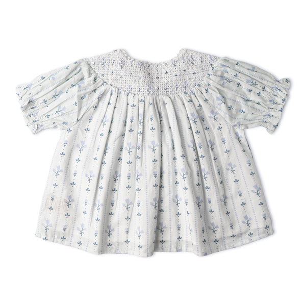 Organic Smocked Top & Shorts Set - Blue Vines