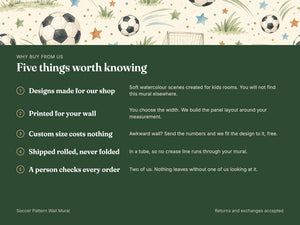 Watercolor Soccer Pattern Wall Mural, image 10