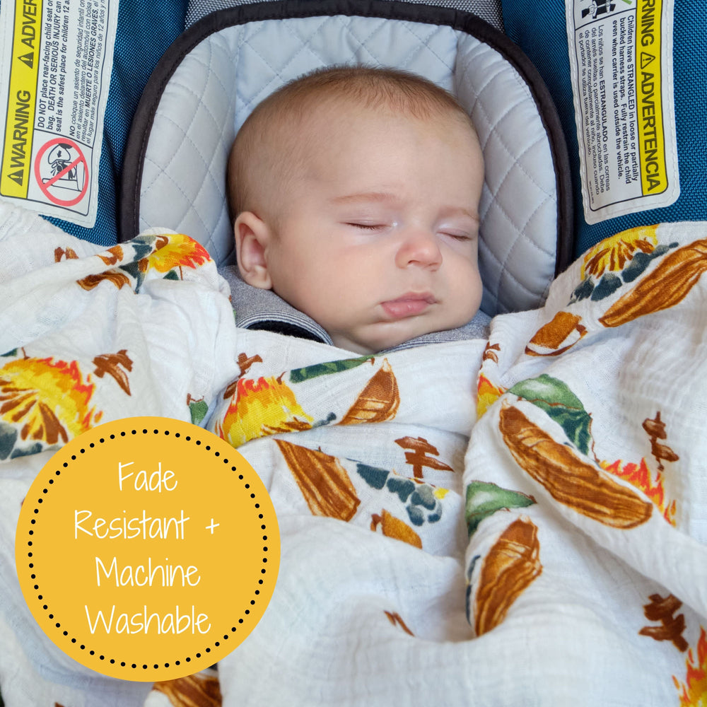 Gather Around The Campfire Baby Muslin Swaddle Blanket