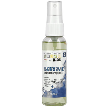 Aura Cacia Kids Bedtime Mist Essential Oil, 2 Fl Oz - soothing sleep aid for children in a calming spray format.
