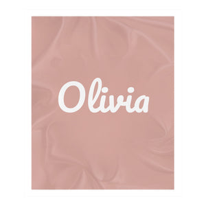 Classic Name toddler sherpa blanket in blush