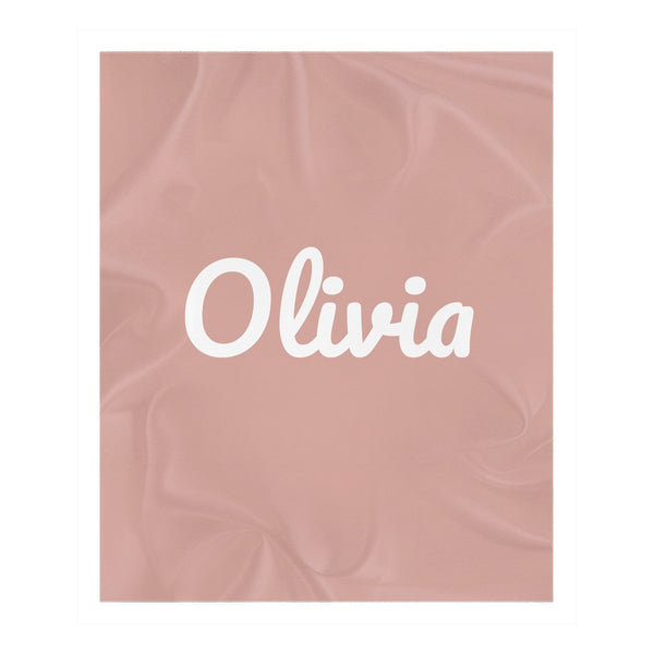Classic Name toddler sherpa blanket in blush