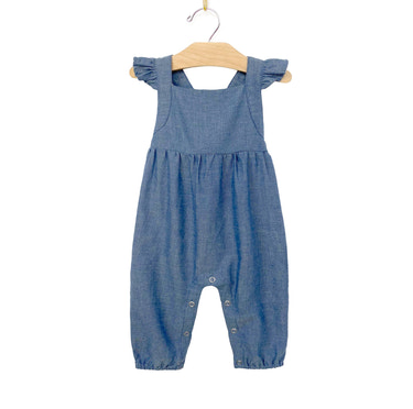 Crossback Long Romper - Chambray