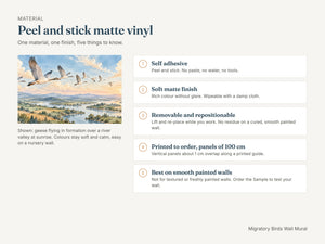 Watercolor Migratory Birds Wall Mural, image 7