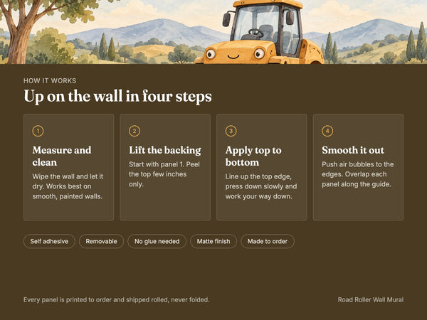 Watercolor Road Roller Wall Mural, image 9