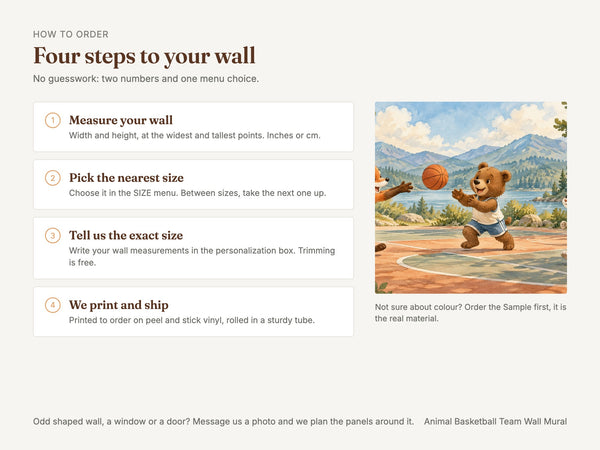 Watercolor Animal Basketball Team Wall Mural, image 6