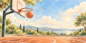 Watercolor Swish Hoop Basketball Wall Mural, image 3