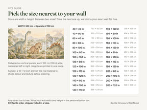Watercolor Gentle Dinosaurs Wall Mural, image 2