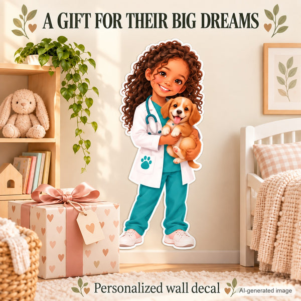 Personalized Veterinarian Wall Decal from Photo, Dream Job Sticker, image 9