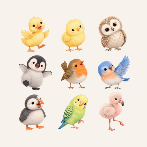 Baby Bird Animal Wall Decals, Set of 9, image 3
