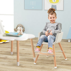 3-in-1 Convertible Wooden High Chair with Cushion, showcasing angle 2 for stylish and functional baby seating.