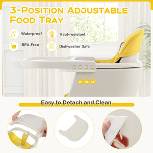 3-in-1 Convertible Wooden High Chair with Cushion, stylish and functional for babies and kids, shown at angle 24.