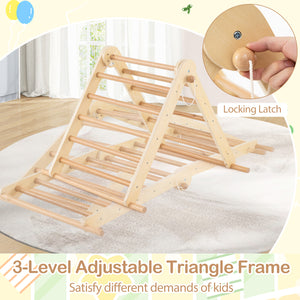 3-in-1 Pikler Triangle Climbing Set Kids Foldable Montessori Toys with Ramp