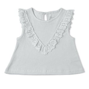 Organic Ruffle Top & Shorts Set - Fog