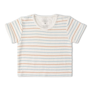 Organic Terry Tee & Shorts Set - Cabana Stripes