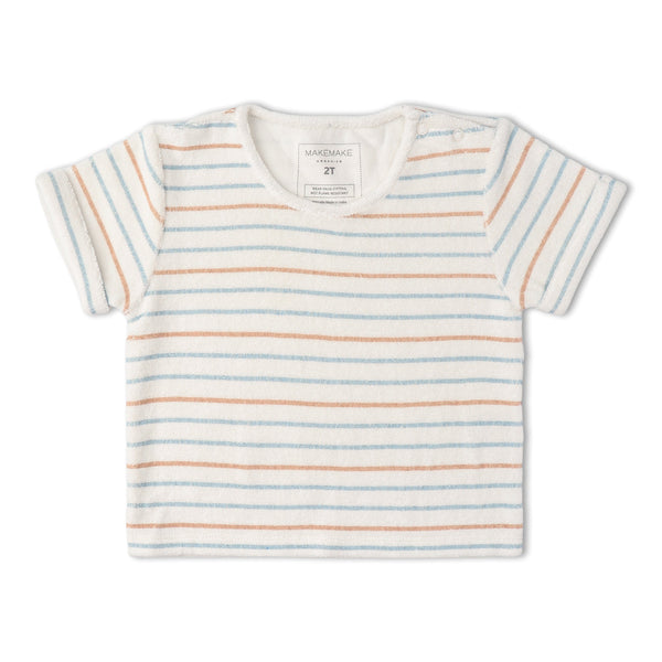 Organic Terry Tee & Shorts Set - Cabana Stripes