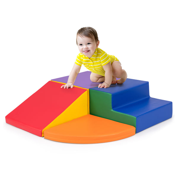 4-Piece Climb and Crawl Foam Block Play Set for Infant Baby for Toddlers & Kids