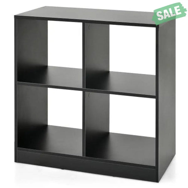 4-Cube Kids Bookcase with Open Shelves-Black