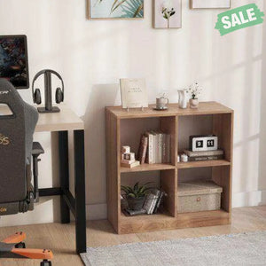 4-Cube Kids Bookcase with Open Shelves-White White Kids Storage