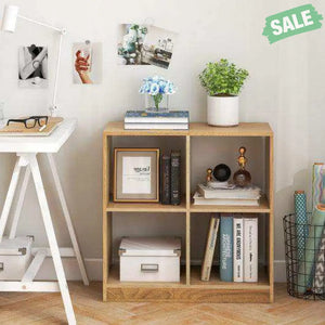 4-Cube Kids Bookcase with Open Shelves-White White Kids Storage