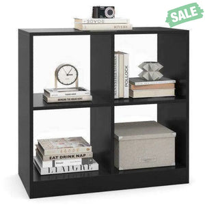 4-Cube Kids Bookcase with Open Shelves-White White Kids Storage