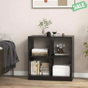 4-Cube Kids Bookcase with Open Shelves-White White Kids Storage