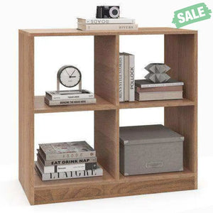 4-Cube Kids Bookcase with Open Shelves-White White Kids Storage