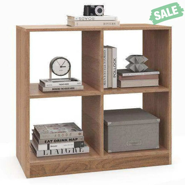 4-Cube Kids Bookcase with Open Shelves-White White Kids Storage