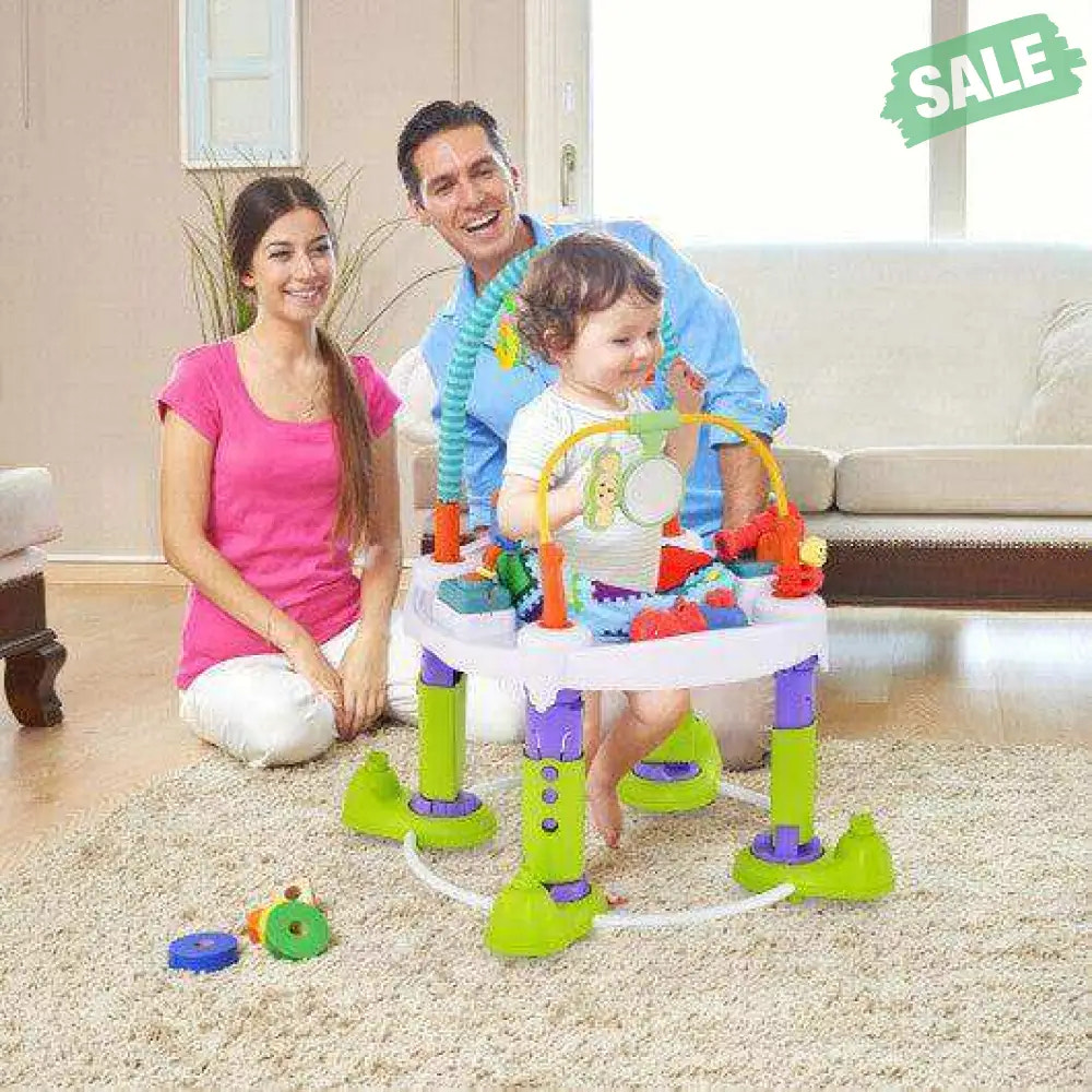 4-in-1 Baby Bouncer Activity Center with 3 Adjustable Heights-Green Baby Bouncer & Rocker