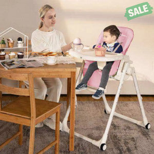 4-in-1 Baby High Chair with 6 Adjustable Heights-Beige Gray High Chairs