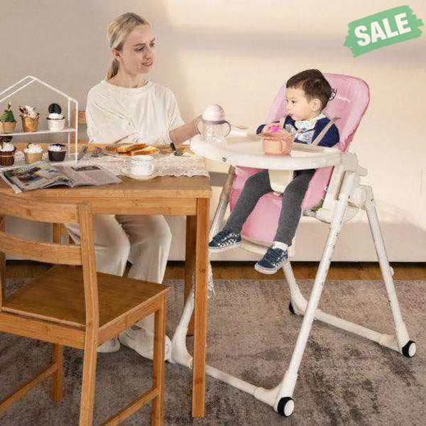 4-in-1 Baby High Chair with 6 Adjustable Heights-Beige Gray High Chairs