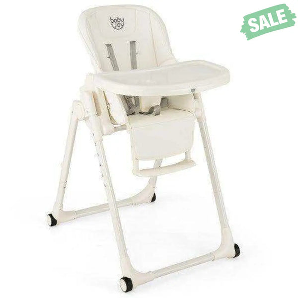 4-in-1 Baby High Chair with 6 Adjustable Heights-Beige Gray High Chairs